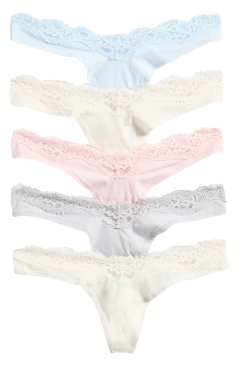 5-Pack Fits Everybody Lace Dipped Thong (Regular & Plus)