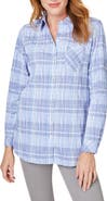 Foxcroft Germaine Plaid Non-Iron Button-Up Tunic Shirt