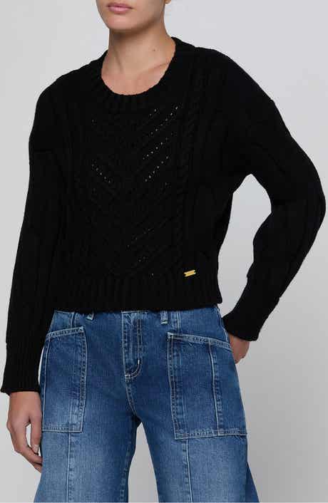 Storm Boxy Cropped Cable Sweater
