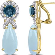 Julianna B. Gemstone Dangle Leverback Earrings Sterling Silver