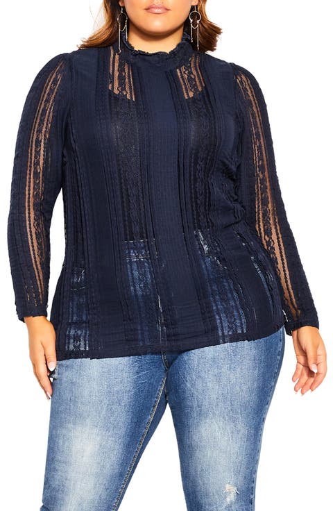 Panelled Lace Top (Plus Size)