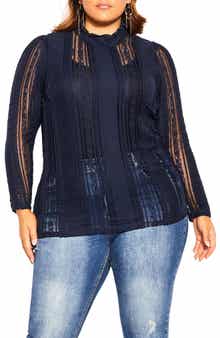 City Chic Panelled Lace Top