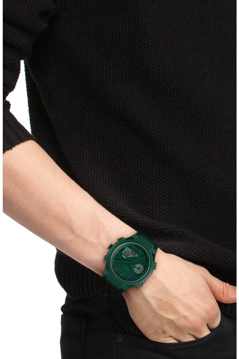 LC33 Silicone Strap Watch, 45mm, Alternate, color, GREEN
