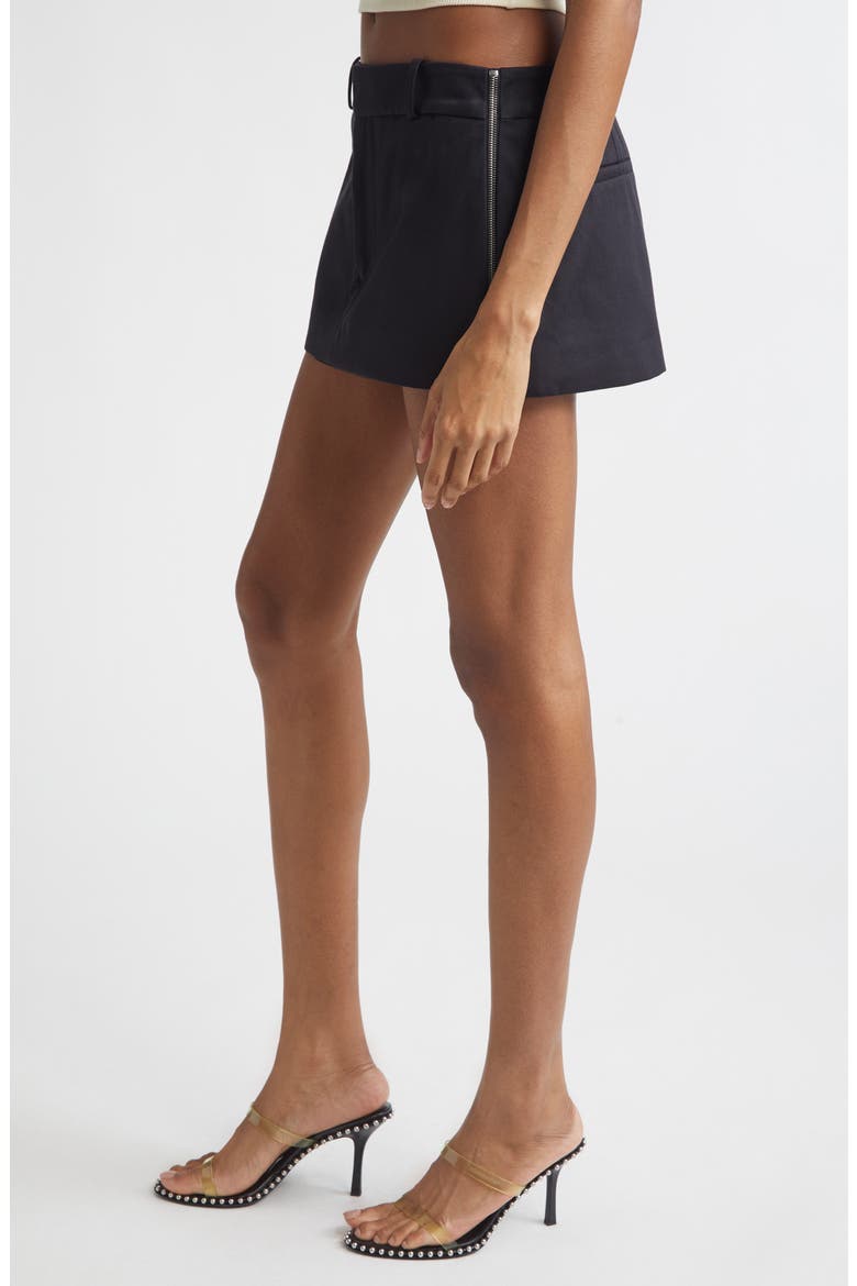 Mid Rise Cotton Miniskort, Alternate, color, BLACK