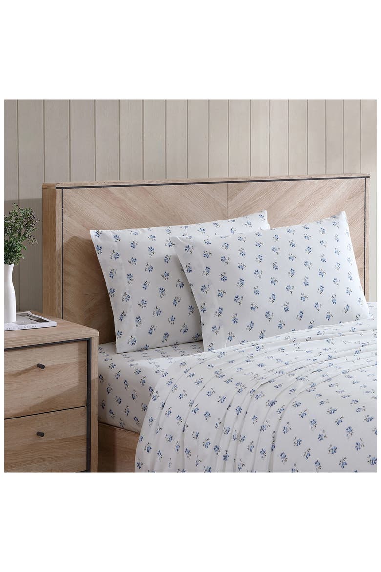 Sketchy Ditsy 200 Thread Count Cotton Percale Sheet Set, Alternate, color, LIGHT PASTEL BLUE