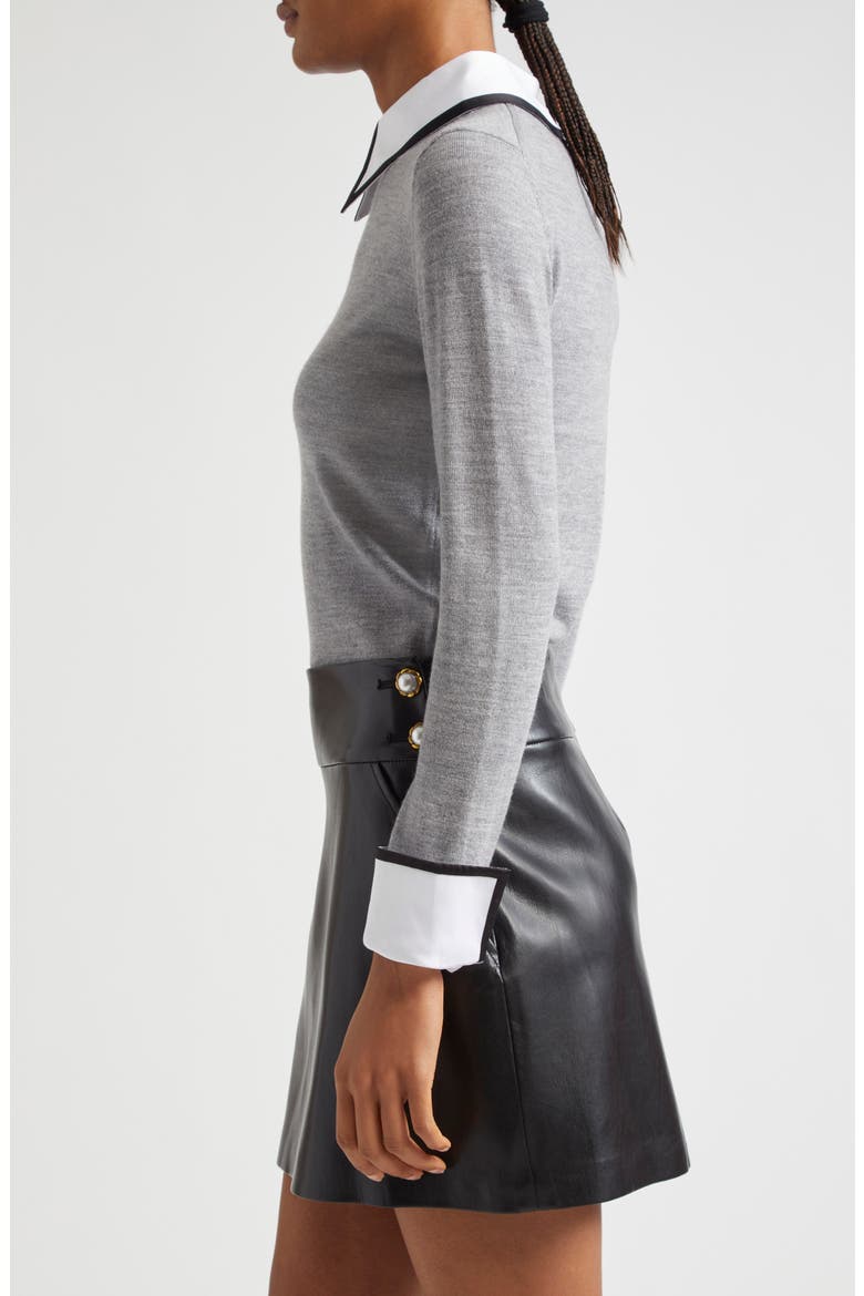 Porla Collared Wool Sweater, Alternate, color, MEDIUM HEATHER GREY