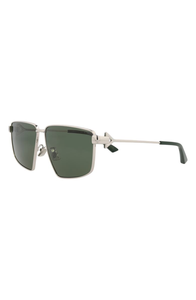 Bottega Veneta Sunglasses, Alternate, color, Silver Silver Green