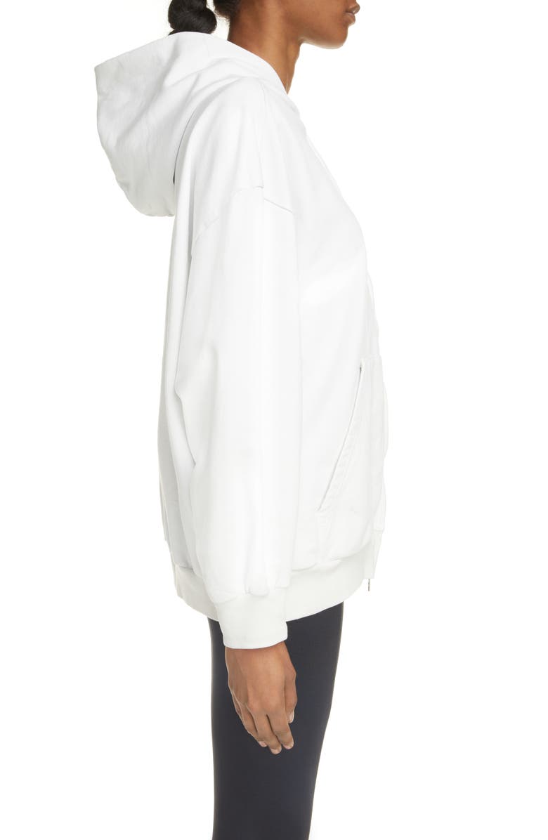 Balenciaga Small Fit Composition Cotton Zip Hoodie, Alternate, color,