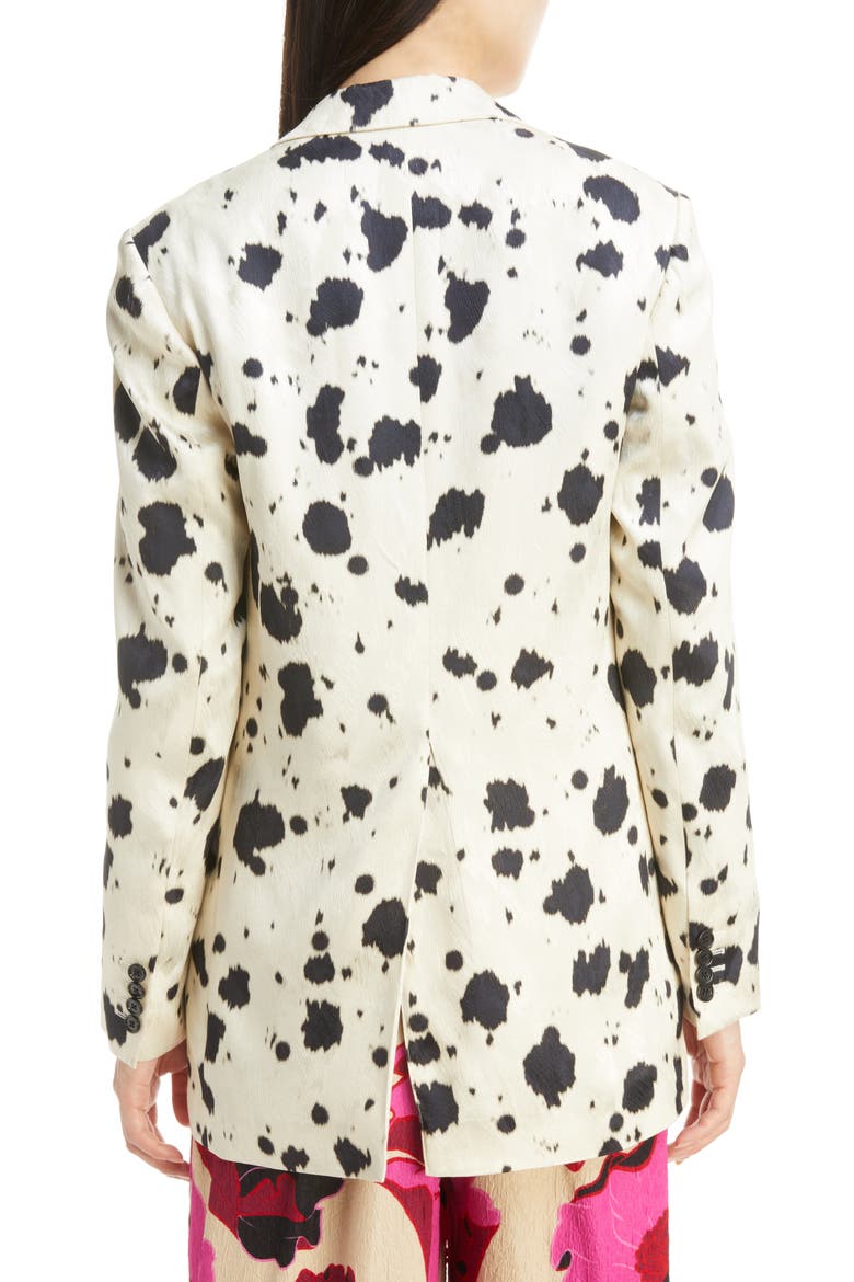Blanchet Ink Spot Print Single Breasted Blazer, Alternate, color, ECRU