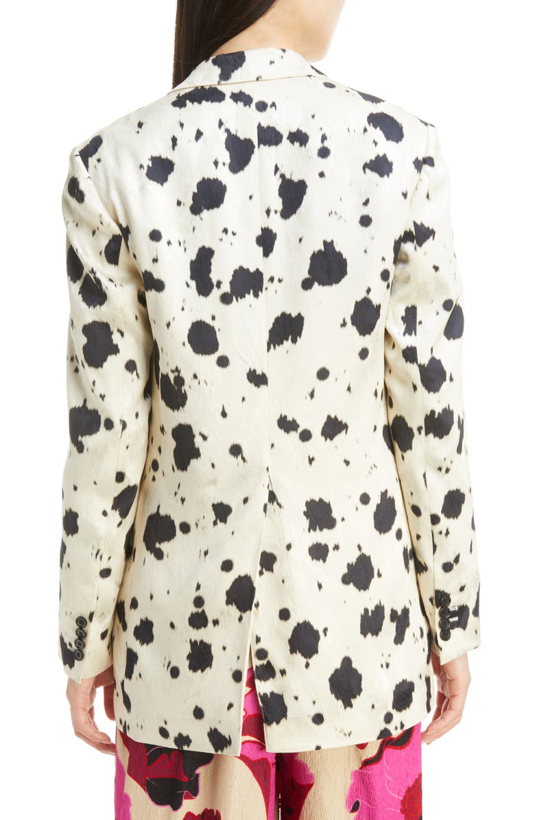 Dries Van Noten Blanchet Ink Spot Print Single Breasted Blazer, Alternate, color,