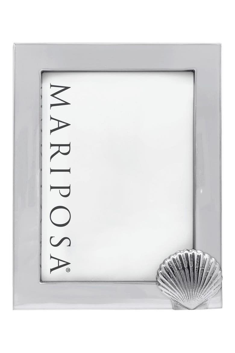 Scallop 5 x 7-Inch Picture Frame, Main, color, SILVER