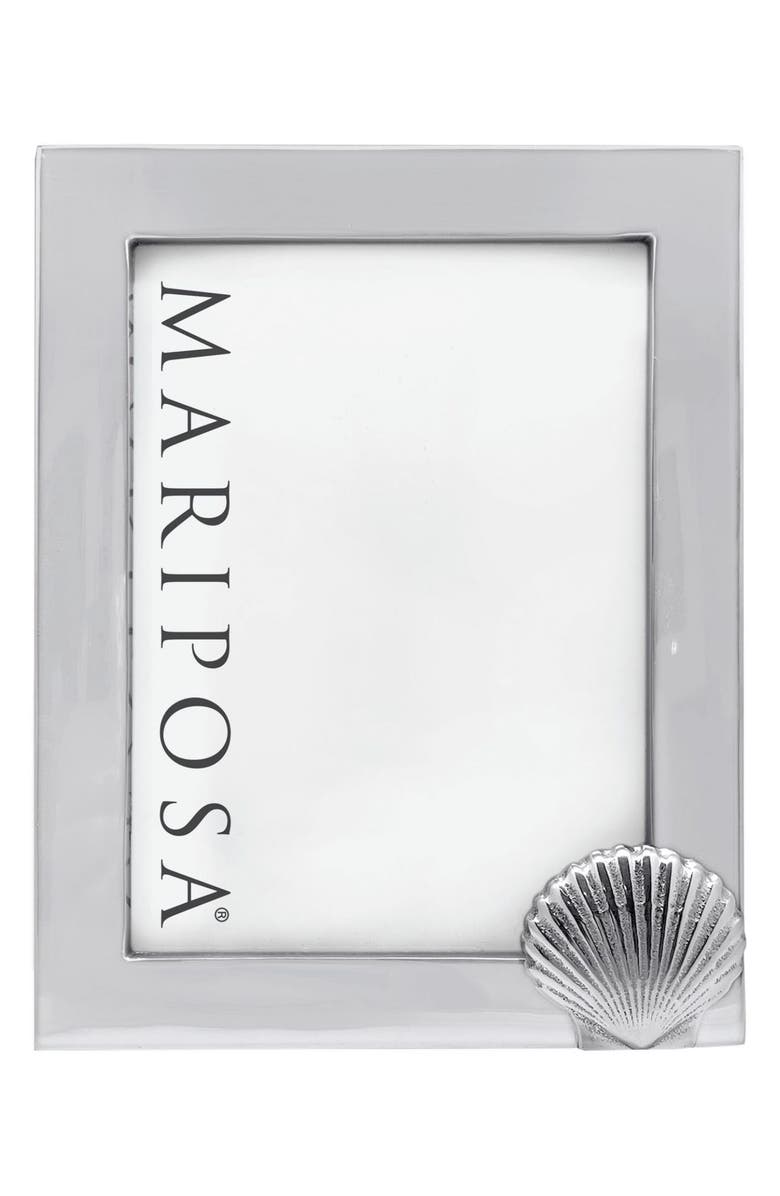Mariposa Scallop 5 x 7-Inch Picture Frame, Main, color, Silver