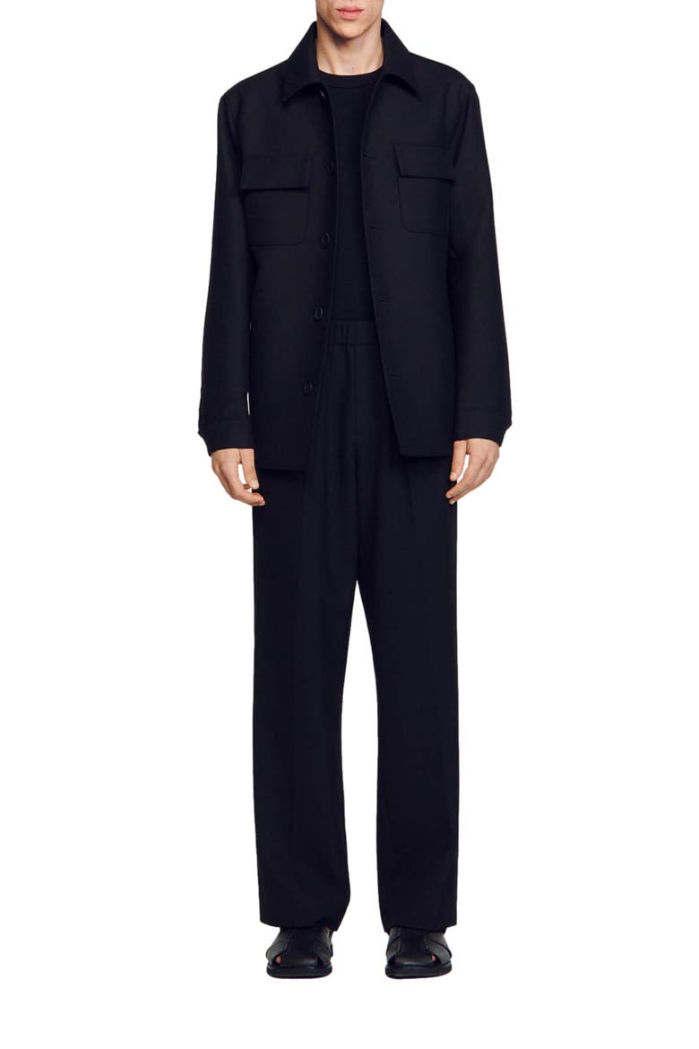 Buttoned overshirt, Alternate, color, Black