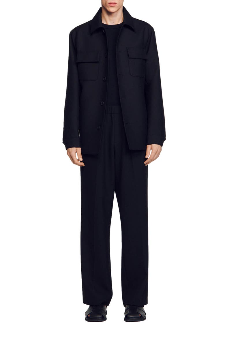 SANDRO Buttoned overshirt, Alternate, color, Black