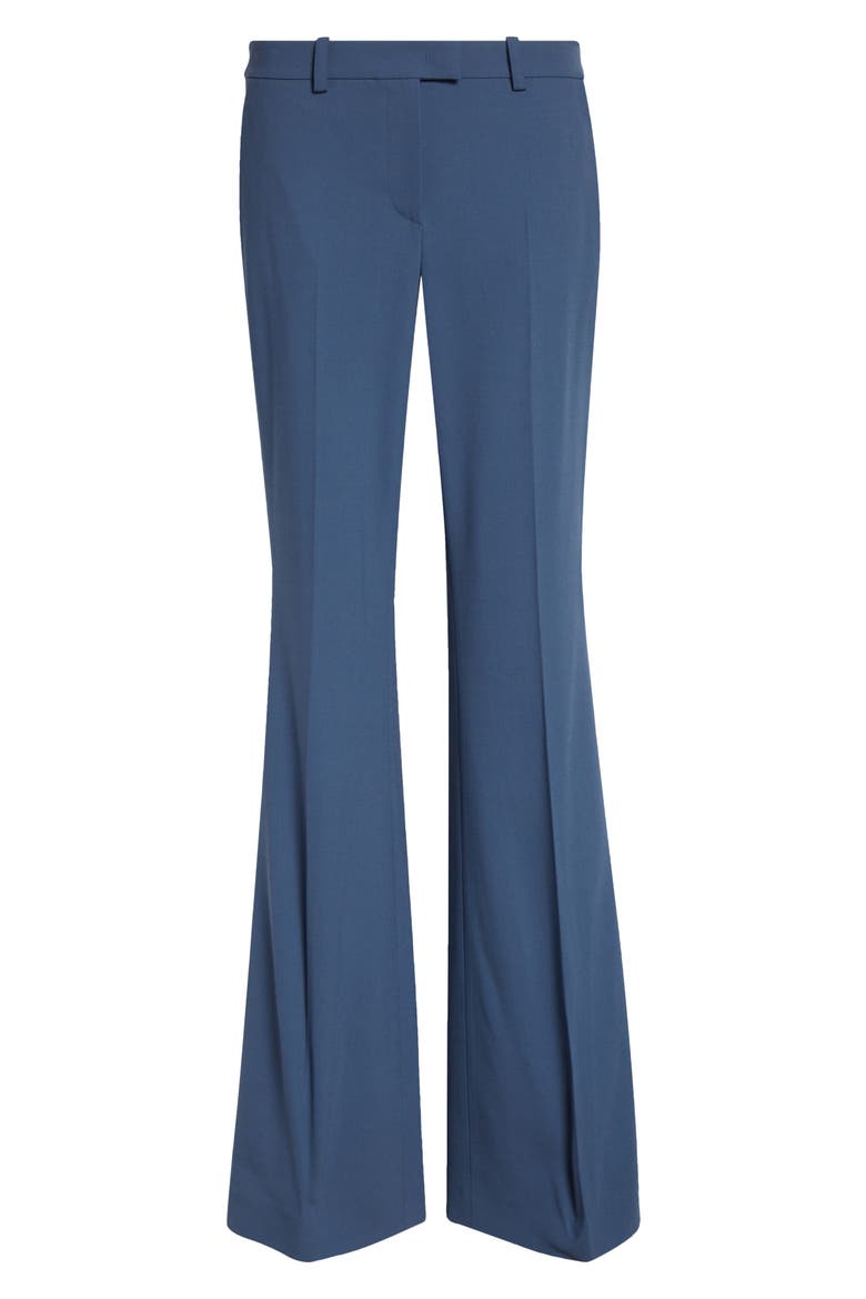 Haylee Stretch Virgin Wool Flare Trousers, Main, color, STEEL