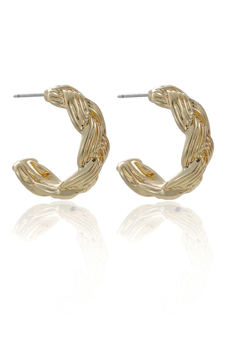 Braided Hoop Earrings, Alternate, color, GOLD