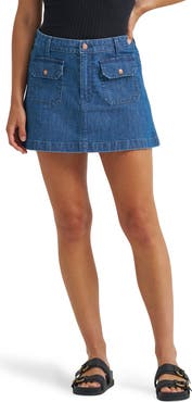 Wrangler Western Patch Pocket Denim Miniskirt