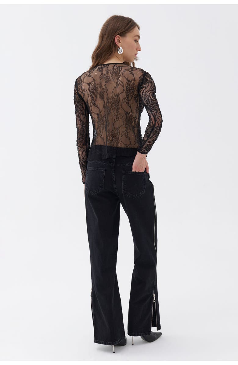 Nocturne Boyfriend Jeans with Side Combination Zipper, Alternate, color, 