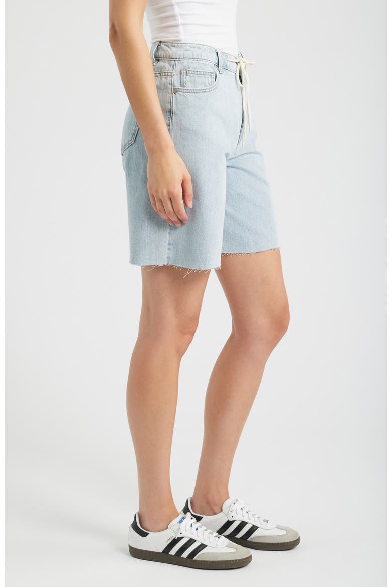 Drawstring Raw Hem Denim Shorts, Alternate, color, VALINDA