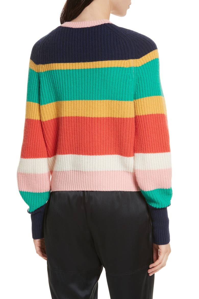 Haady Stripe Wool & Cashmere Sweater, Alternate, color, MULTI STRIPE