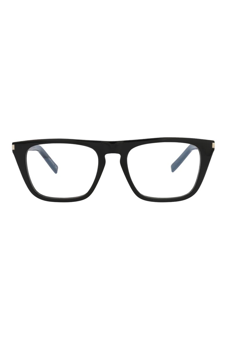 53mm Square Optical Glasses, Main, color, BLACK