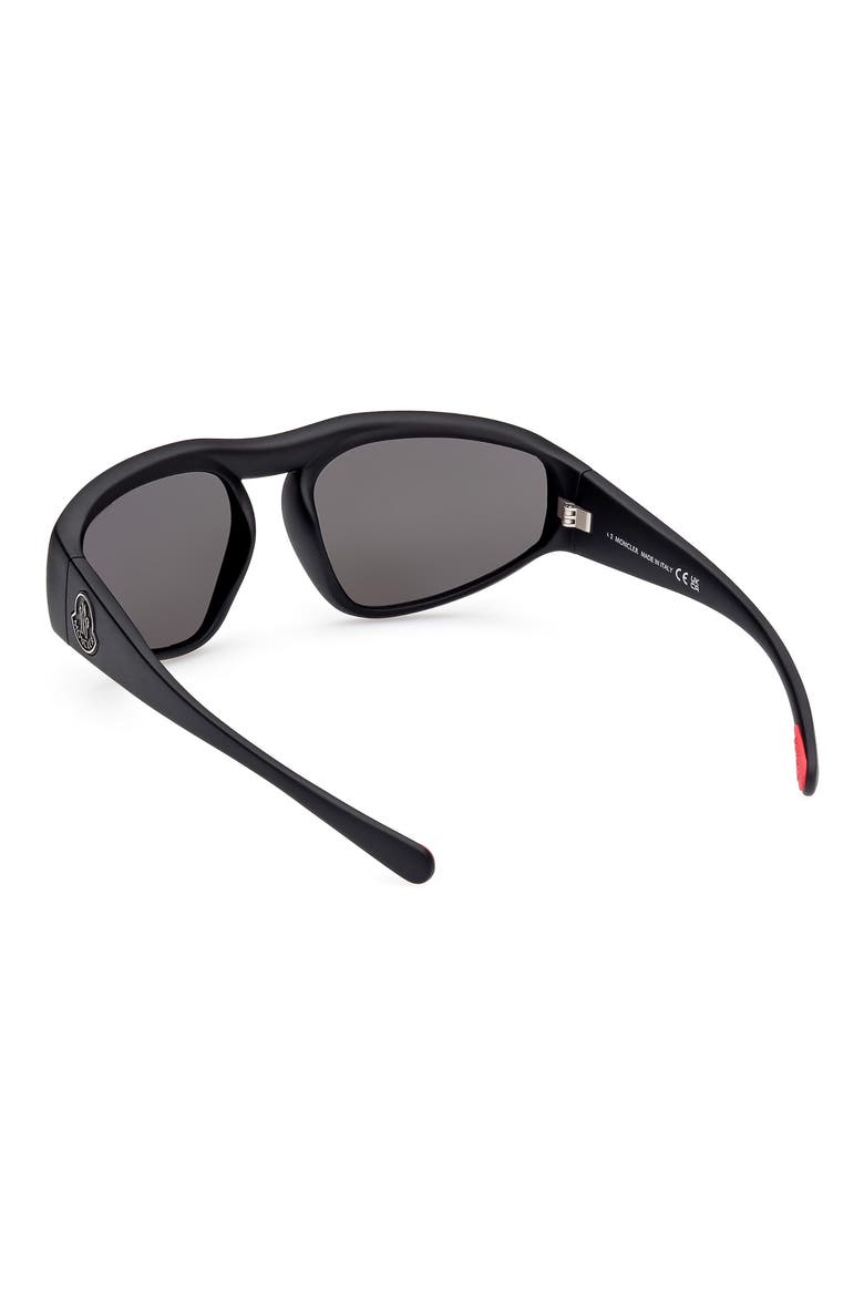62mm Oversize Geometric Sunglasses, Alternate, color, MATTE BLACK/ SMOKE