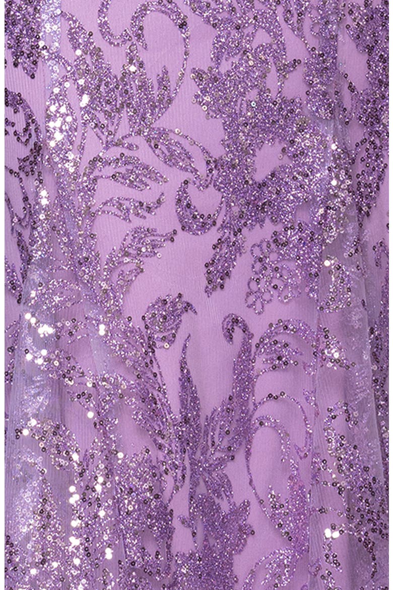 Glitter Sleeveless Mermaid Gown, Alternate, color, LAVENDER