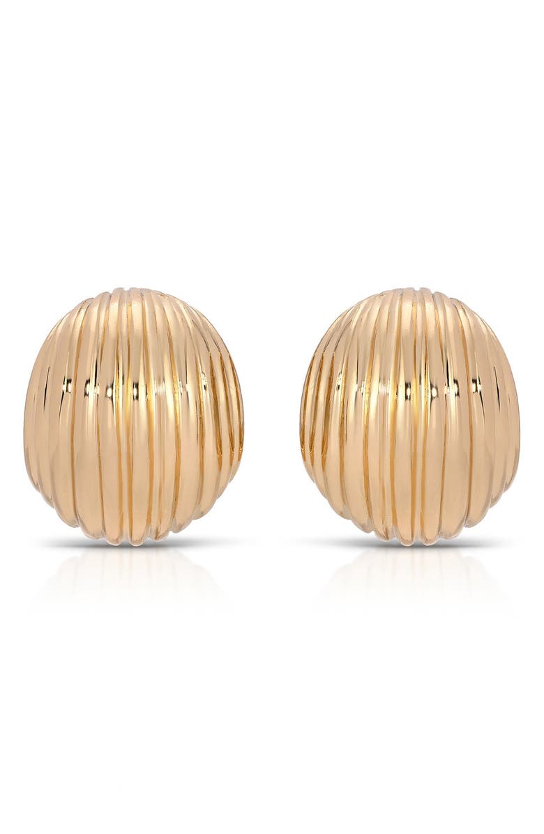 Ettika Textured Half Hoop Earrings, Alternate, color, Gold