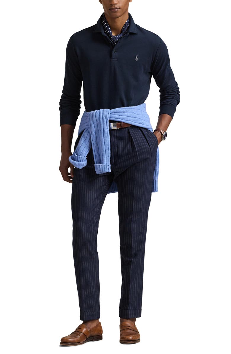 Polo Ralph Lauren Luxury Jersey Long Sleeve Polo, Alternate, color, 