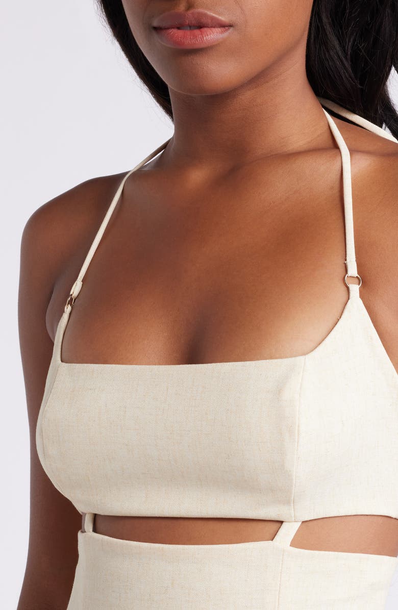 Mistress Rocks Cutout Halter Minidress, Alternate, color,