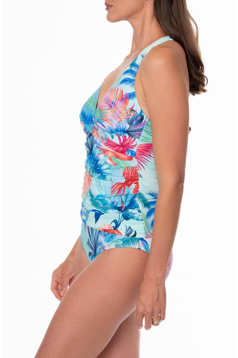 Louise Wrap Tankini Top, Alternate, color, COBALT