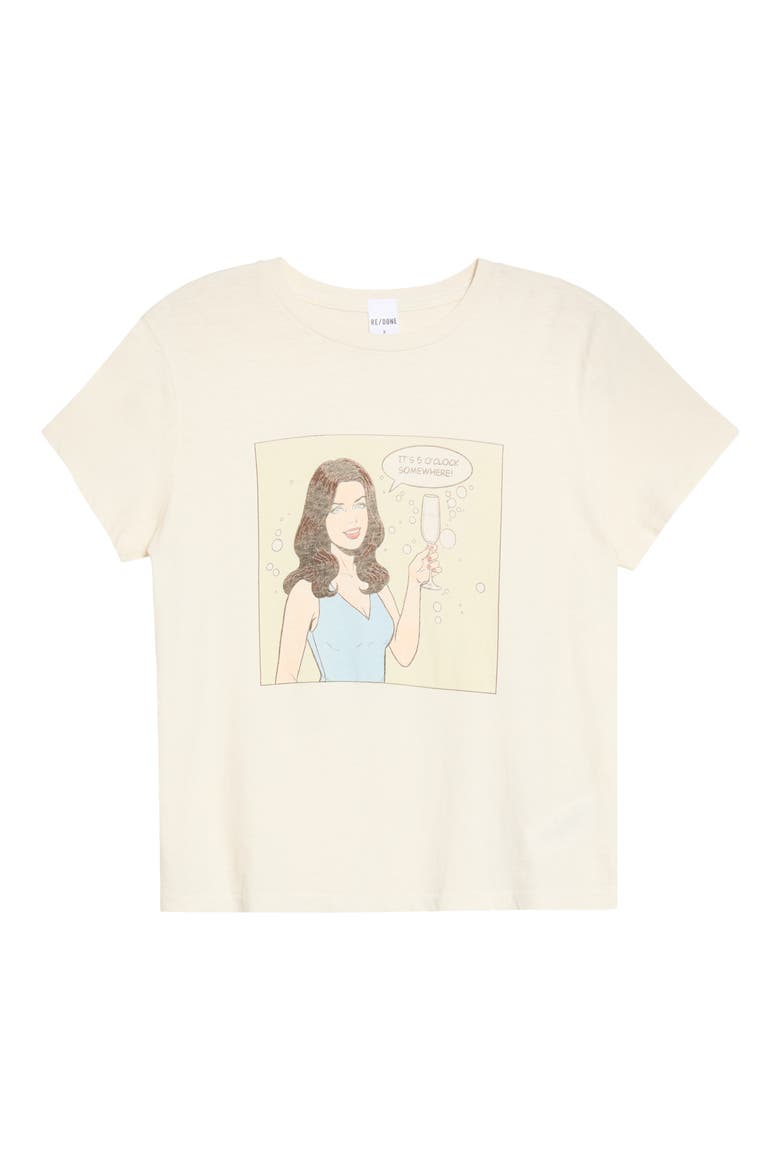 5 O'Clock Graphic T-Shirt, Main, color, VINTAGE WHITE
