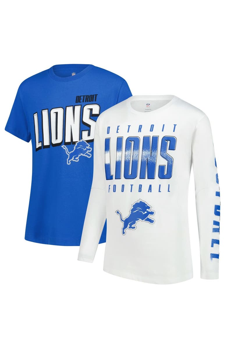 Outerstuff Youth Outerstuff Detroit Lions The Mix Combo T-Shirt Set, Alternate, color, Blue