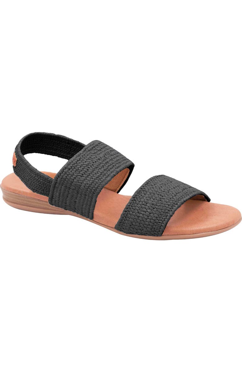 André Assous Nigella Featherweight Woven Slingback Sandal, Main, color, Black