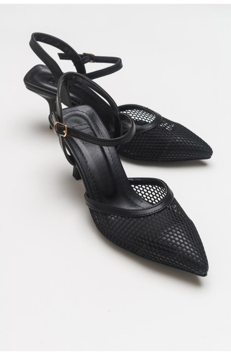 Prologue Shoes Chic Mesh Pointed Toe Pump, Main, color, Black