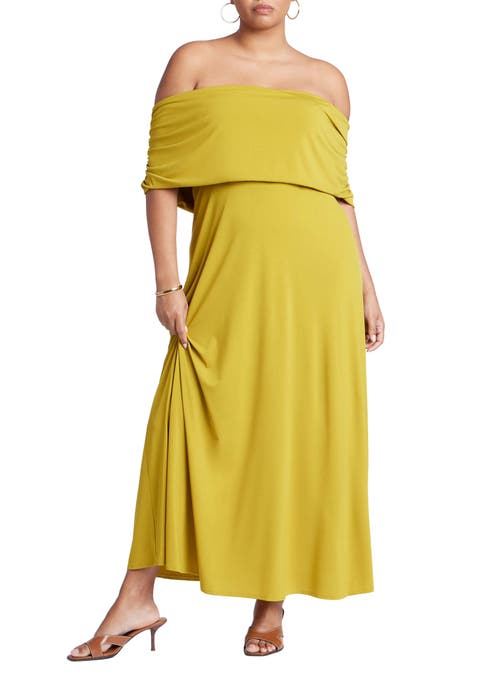 Off The Shoulder Maxi Dress (Plus Available)