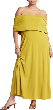 ELOQUII Off The Shoulder Maxi Dress