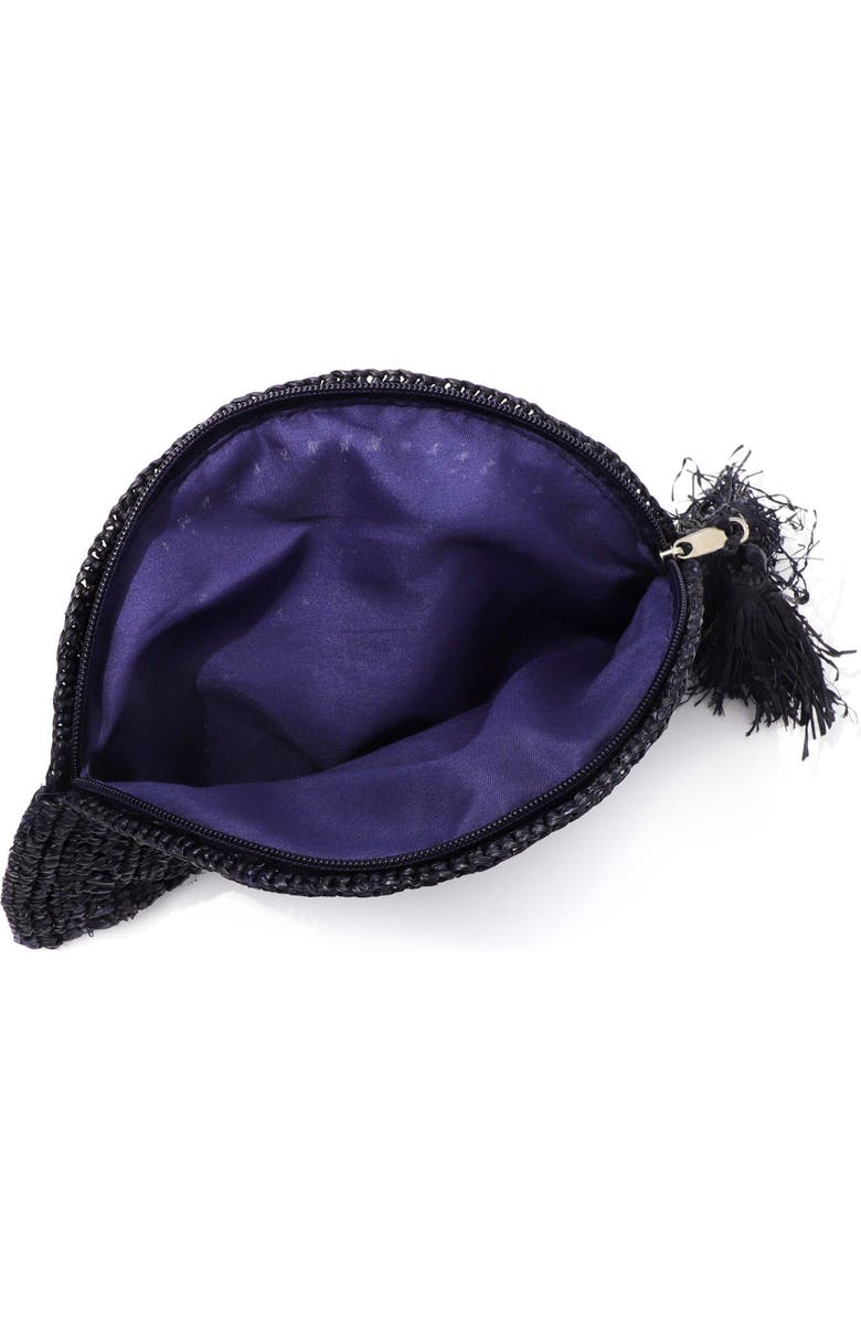 Adornia Raffia Moon Clutch, Alternate, color, Blue