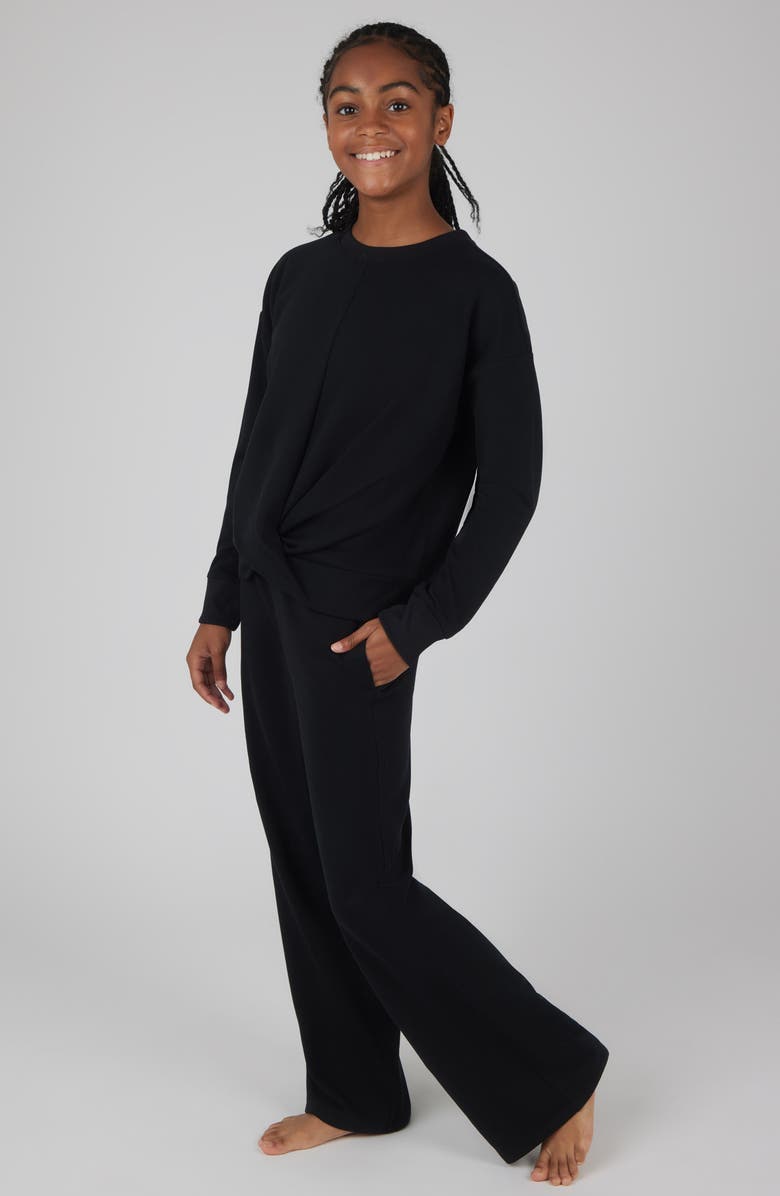 YOGALICIOUS Kids' Fleece Sweatshirt & Wide Leg Pants Set, Alternate, color, 