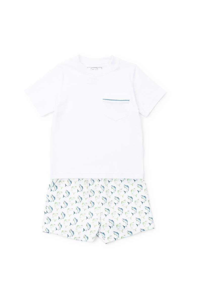 Lila and Hayes Walker Boys' Short Set, Main, color, Jumping Trout