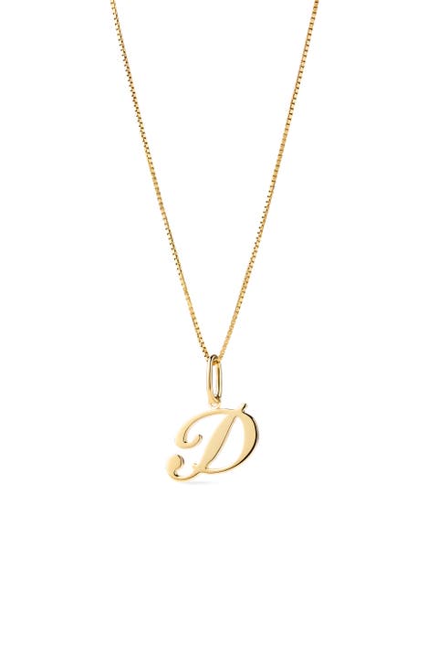 Solid Yellow Gold - Script Letter Necklace