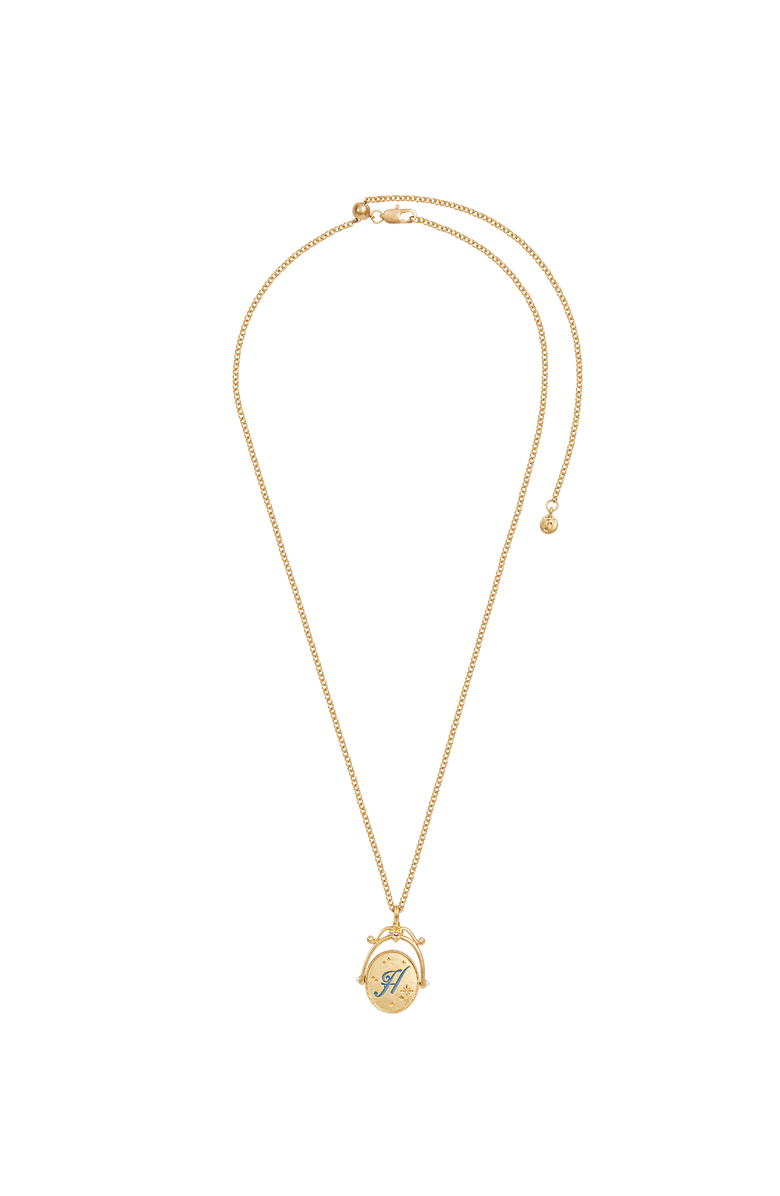Fable England H Initial Hydrangea Gold Spinner Chain Necklace, Alternate, color, Gold