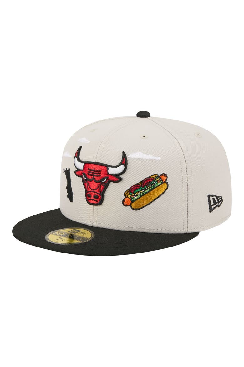 Men's New Era  Tan/Black Chicago Bulls Localized City Icon 59FIFTY Fitted Hat, Main, color, Tan