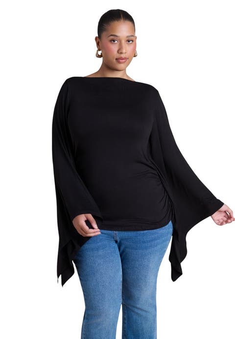 Dramatic Sleeve Shirred Top