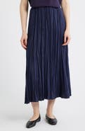 Eileen Fisher Smocked Silk Midi Skirt