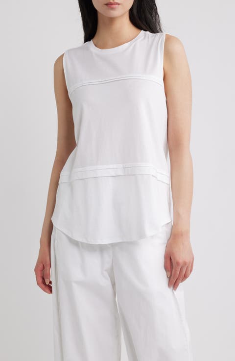 Step Pleat Organic Pima Cotton Tank
