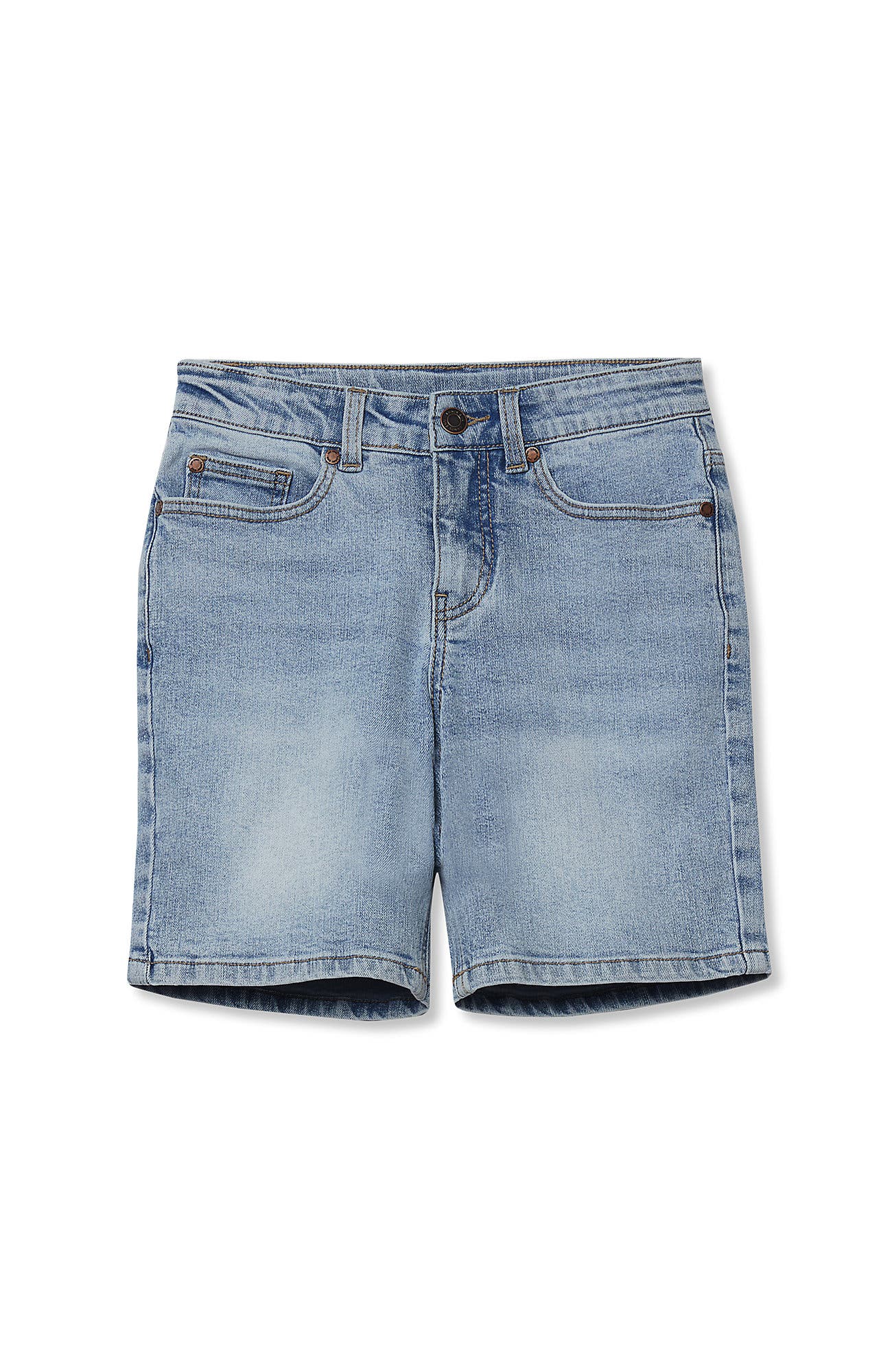 Lands' End Kids'  Boys Denim Shorts In Blue