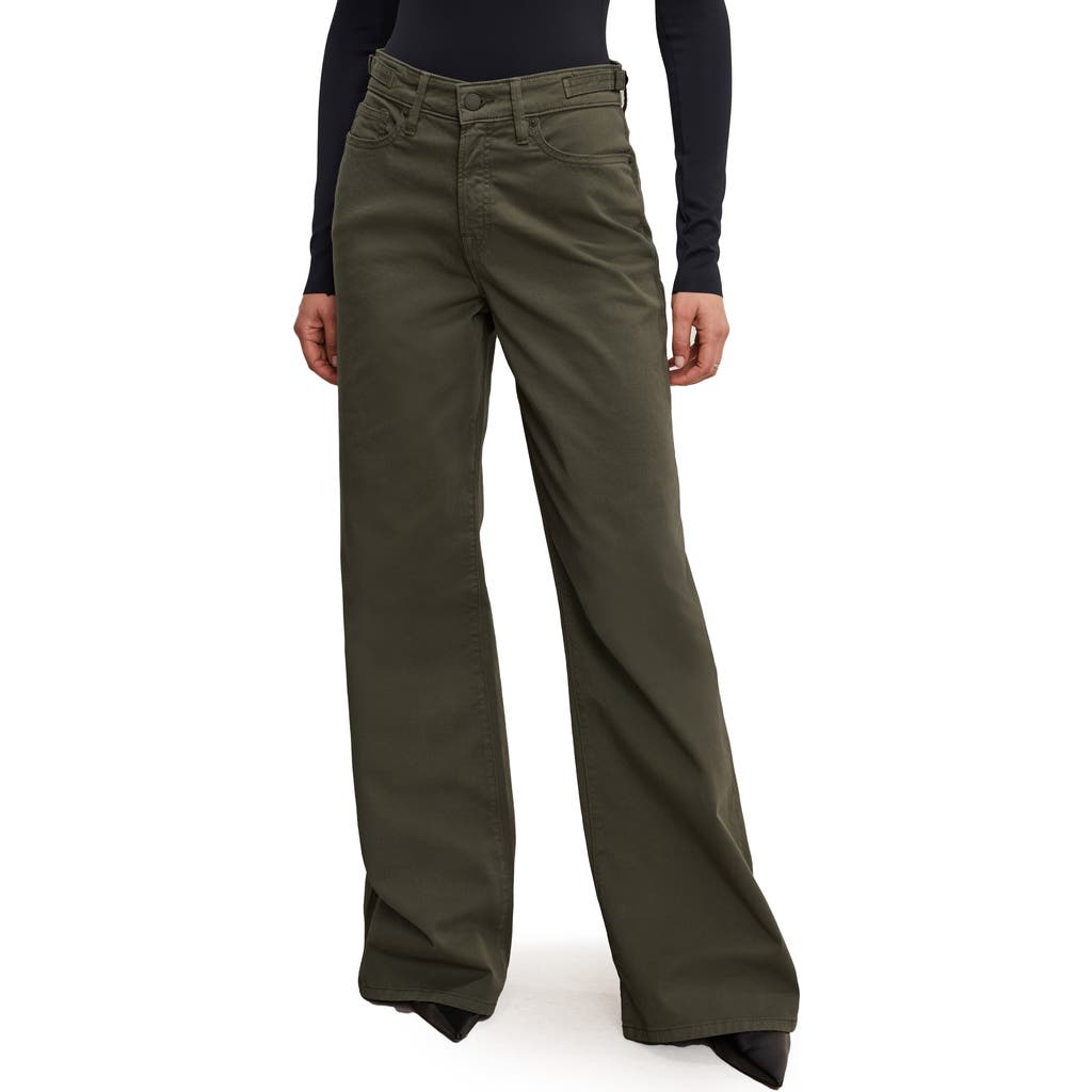 GOOD AMERICAN GOOD AMERICAN GOOD EASE WIDE LEG TWILL PANTS