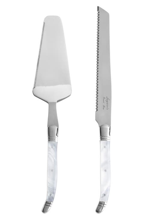 2-Piece Faux Pearl Cake Knife & Server Set