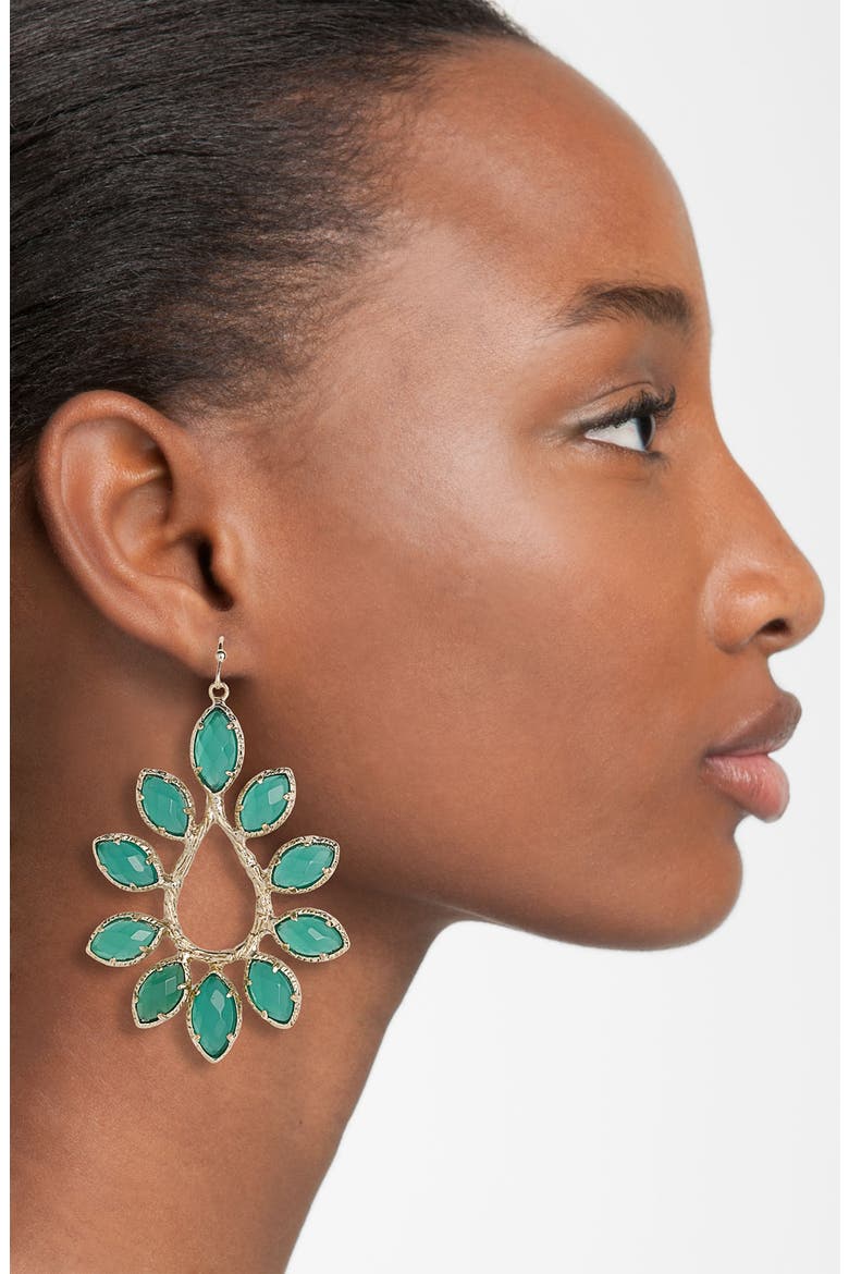 'Nyla' Large Teardrop Floral Earrings, Alternate, color, WHITE